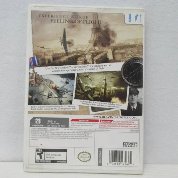 Blazing Angels: Squadrons of WWII (Nintendo Wii, 2007) - CIB - Tested - Picture 2 of 3